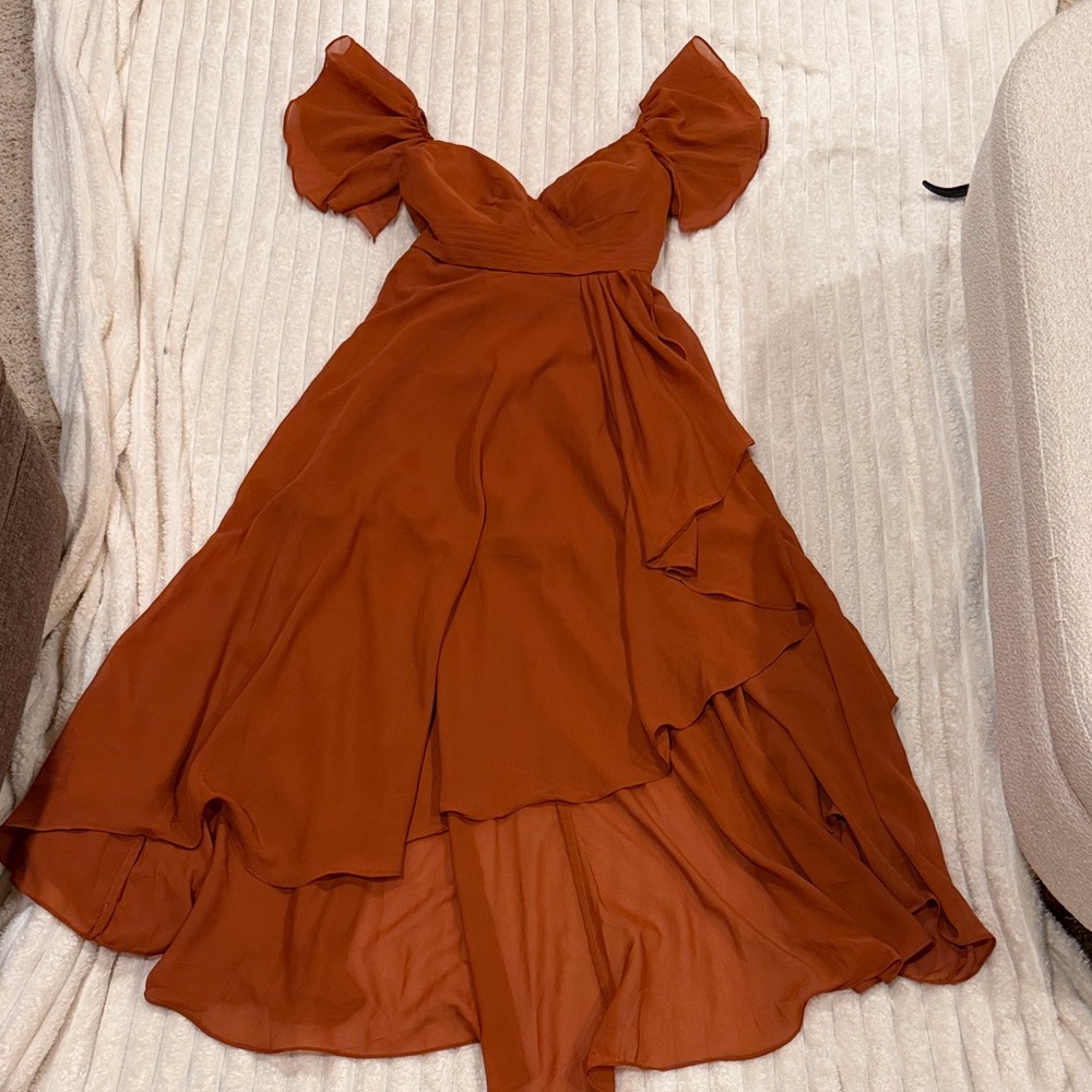 Burnt Orange Bridesmaid Dress